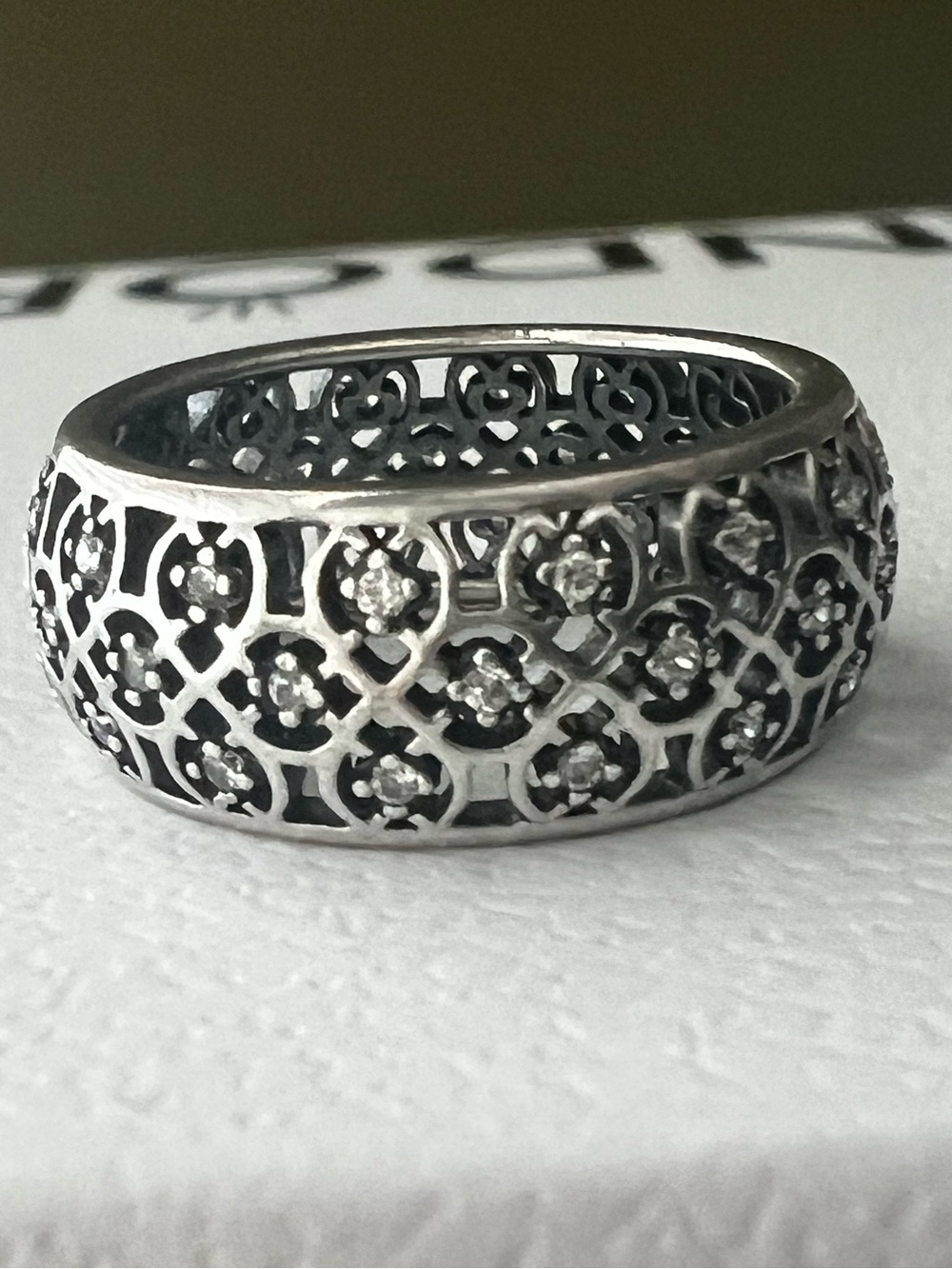 Pandora Intricate Lattice Sterling Silver Ring - Silver
